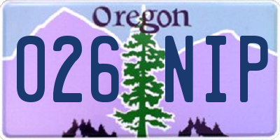 OR license plate 026NIP
