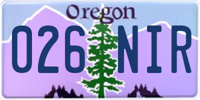 OR license plate 026NIR
