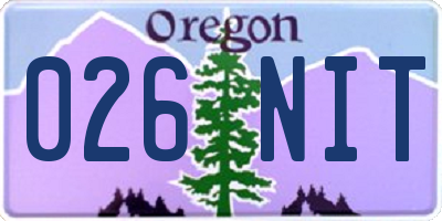 OR license plate 026NIT