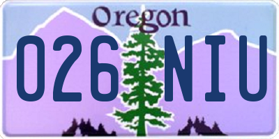 OR license plate 026NIU