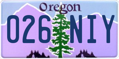 OR license plate 026NIY