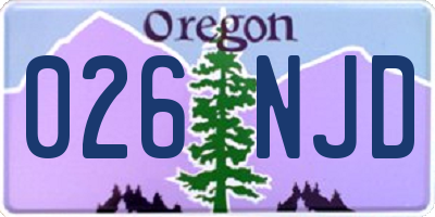 OR license plate 026NJD