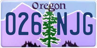 OR license plate 026NJG