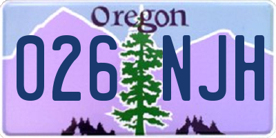 OR license plate 026NJH