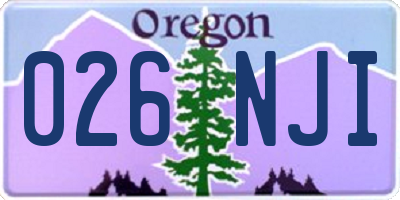 OR license plate 026NJI