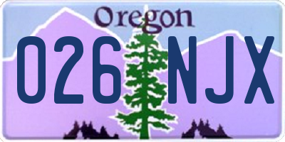 OR license plate 026NJX