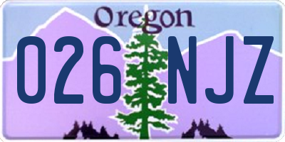 OR license plate 026NJZ