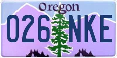 OR license plate 026NKE