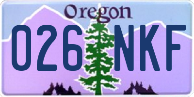 OR license plate 026NKF