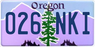 OR license plate 026NKI