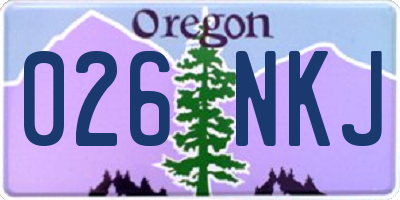 OR license plate 026NKJ