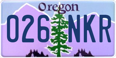 OR license plate 026NKR