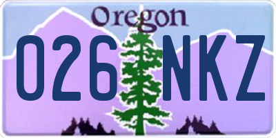 OR license plate 026NKZ