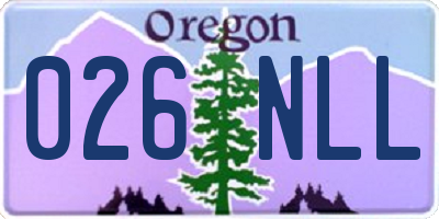 OR license plate 026NLL