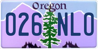 OR license plate 026NLO
