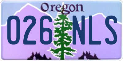 OR license plate 026NLS