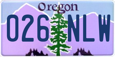 OR license plate 026NLW