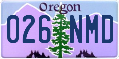 OR license plate 026NMD