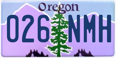 OR license plate 026NMH