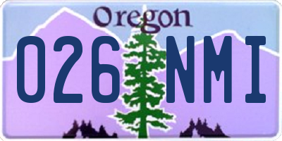 OR license plate 026NMI