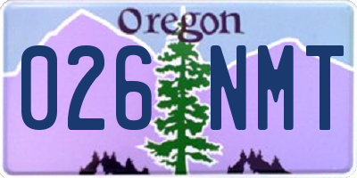 OR license plate 026NMT