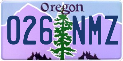 OR license plate 026NMZ