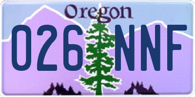 OR license plate 026NNF