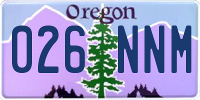 OR license plate 026NNM
