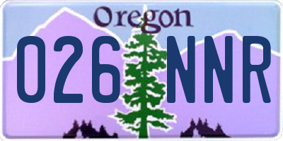 OR license plate 026NNR