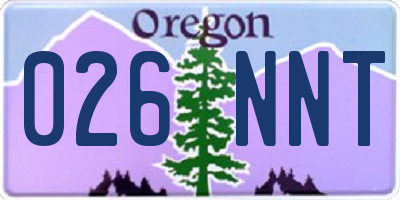 OR license plate 026NNT