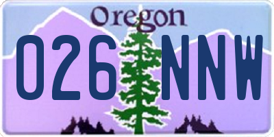OR license plate 026NNW