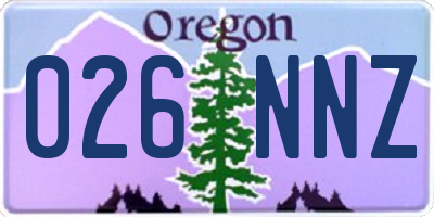 OR license plate 026NNZ