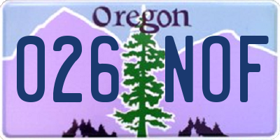 OR license plate 026NOF