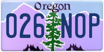 OR license plate 026NOP