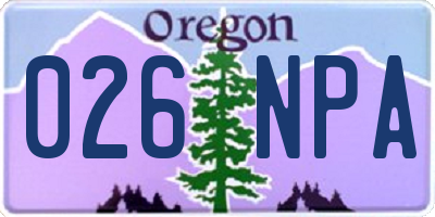 OR license plate 026NPA