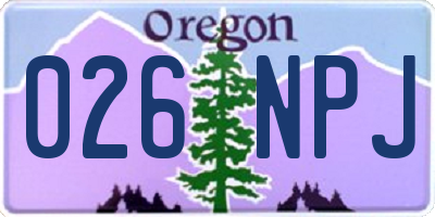 OR license plate 026NPJ