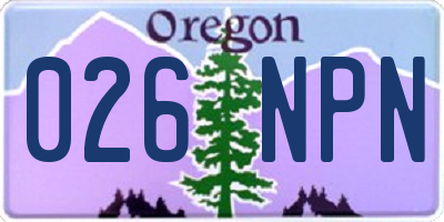 OR license plate 026NPN