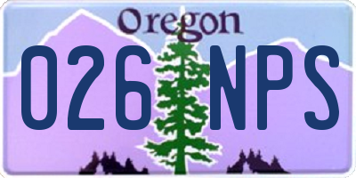 OR license plate 026NPS