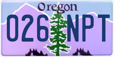 OR license plate 026NPT