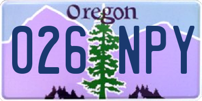 OR license plate 026NPY