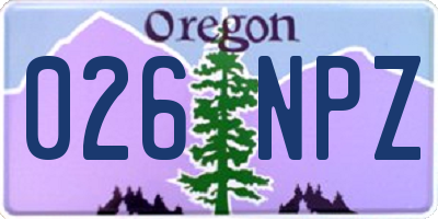 OR license plate 026NPZ