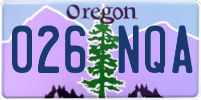 OR license plate 026NQA