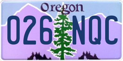 OR license plate 026NQC