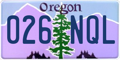 OR license plate 026NQL
