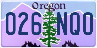 OR license plate 026NQO