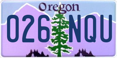 OR license plate 026NQU