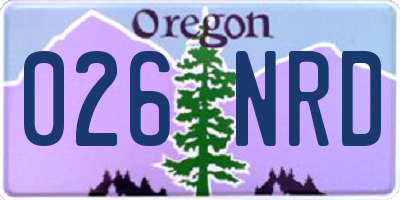 OR license plate 026NRD
