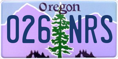 OR license plate 026NRS