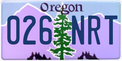 OR license plate 026NRT