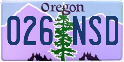 OR license plate 026NSD